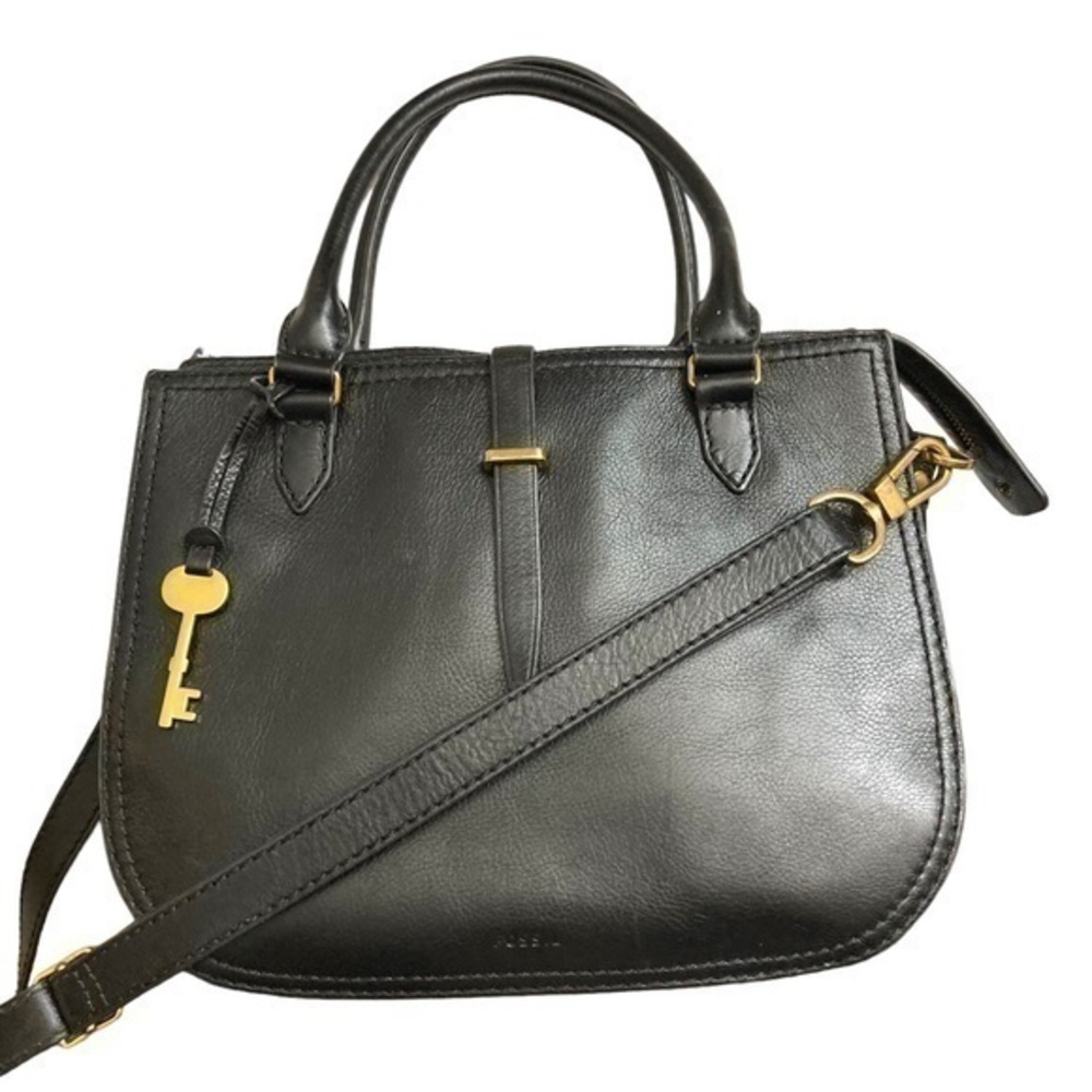 Fossil Women's Ryder Leather Satchel Purse Handbag in black